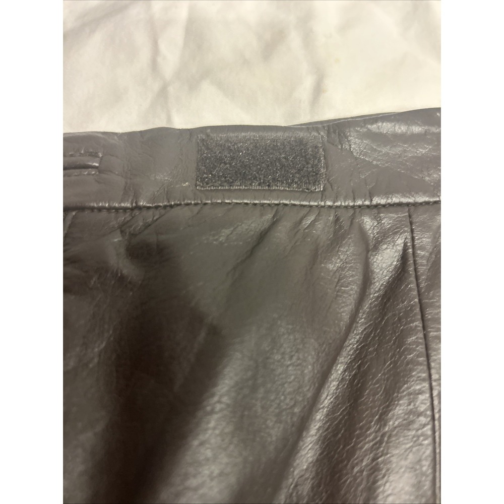 Apostrophe Genuine Leather Pencil Skirt Brown Size 6 Vintage Y2K 90s Minimalist - Picture 6 of 12